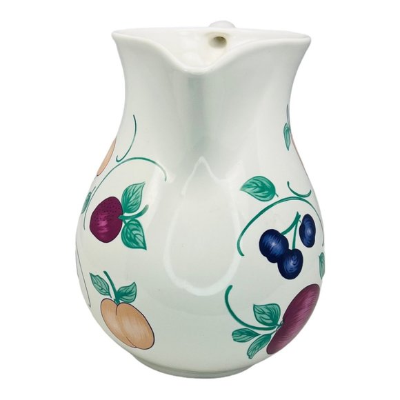 Orchard Medley by Princess House Vintage Ceramic Pitcher Fruit Pattern - Picture 3 of 10